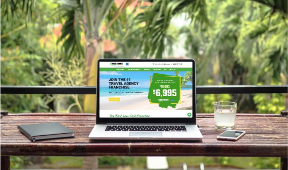 A travel agents computer 