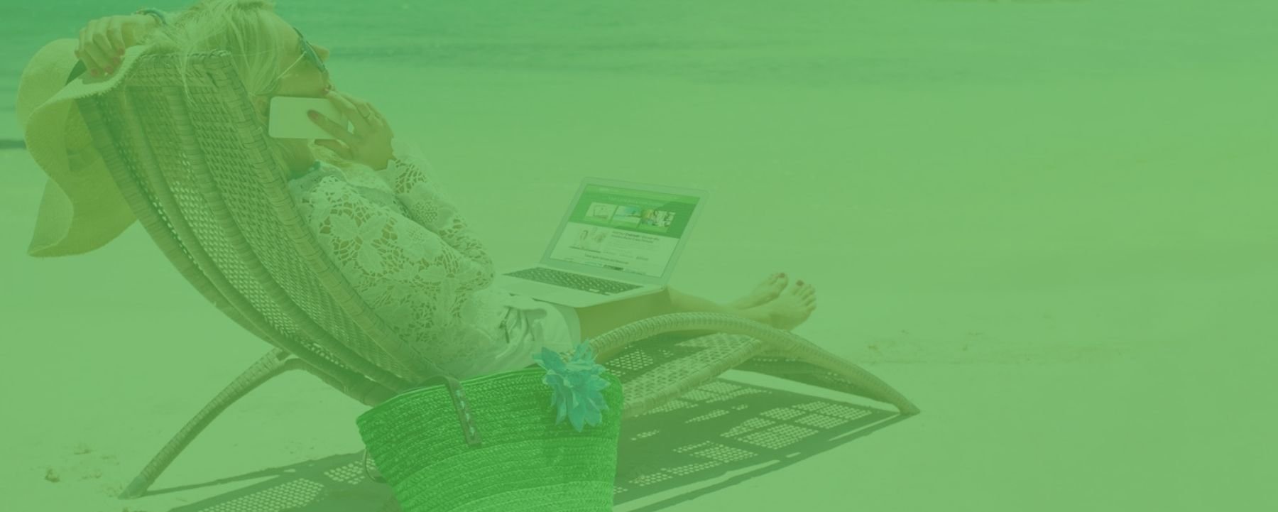 Woman on Beach- green 1800x721