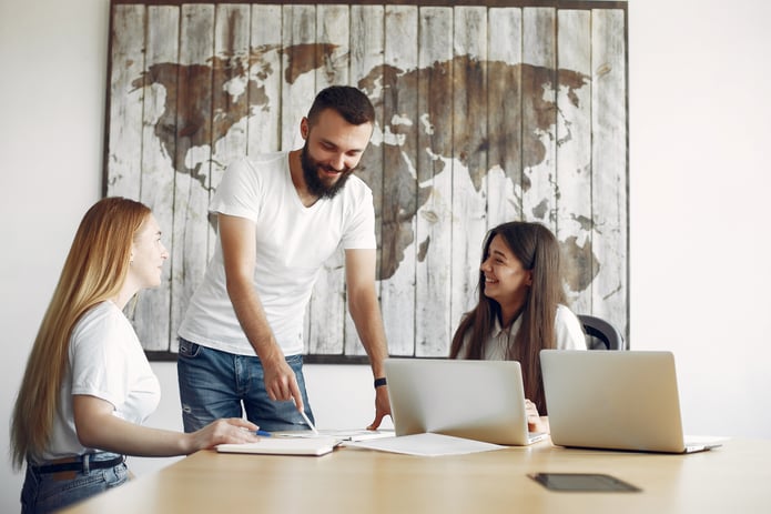 young travel agents working from home